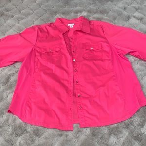Croft & Barrow Hot Pink Button Down Top